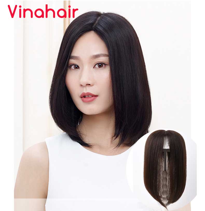 Miếng tóc giả che bạc hói thẳng dài