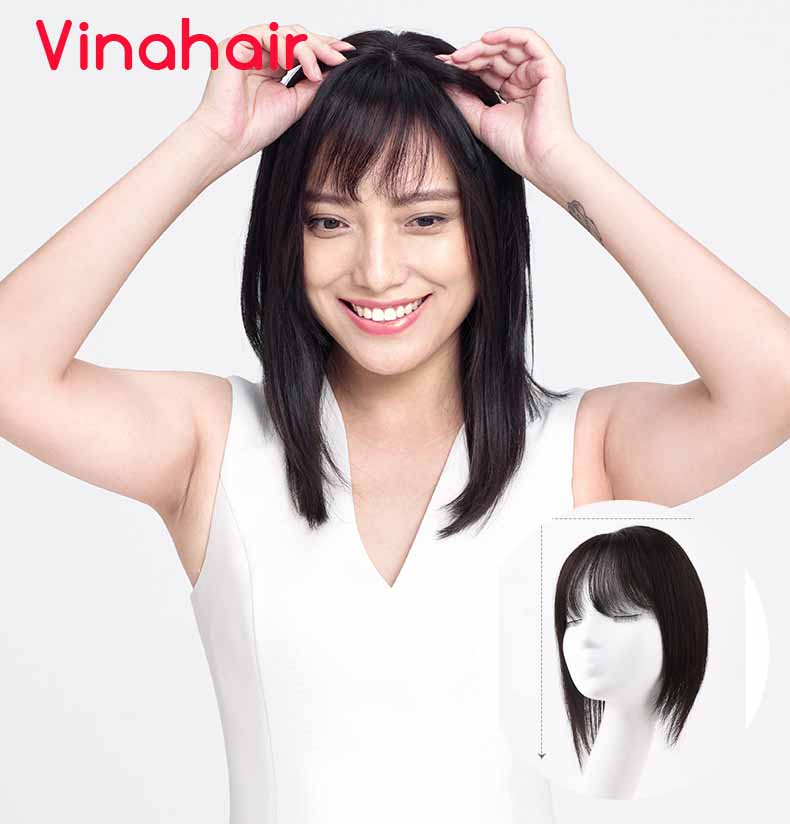 Tóc giả che hói che bạc đỉnh đầu ngắn