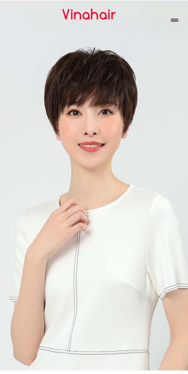 Tóc giả nguyên đầu ngang vai lỡ xoăn sóng