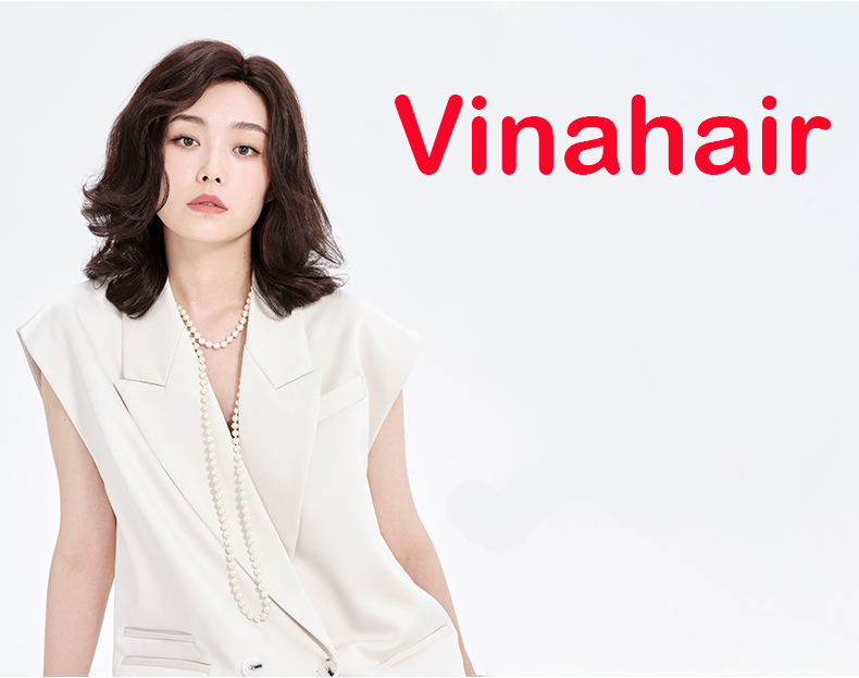 Tóc giả đội nguyên đầu xoăn sóng mái ngang